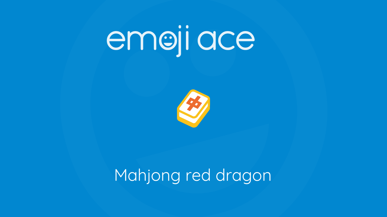 🀄 Mahjong red dragon