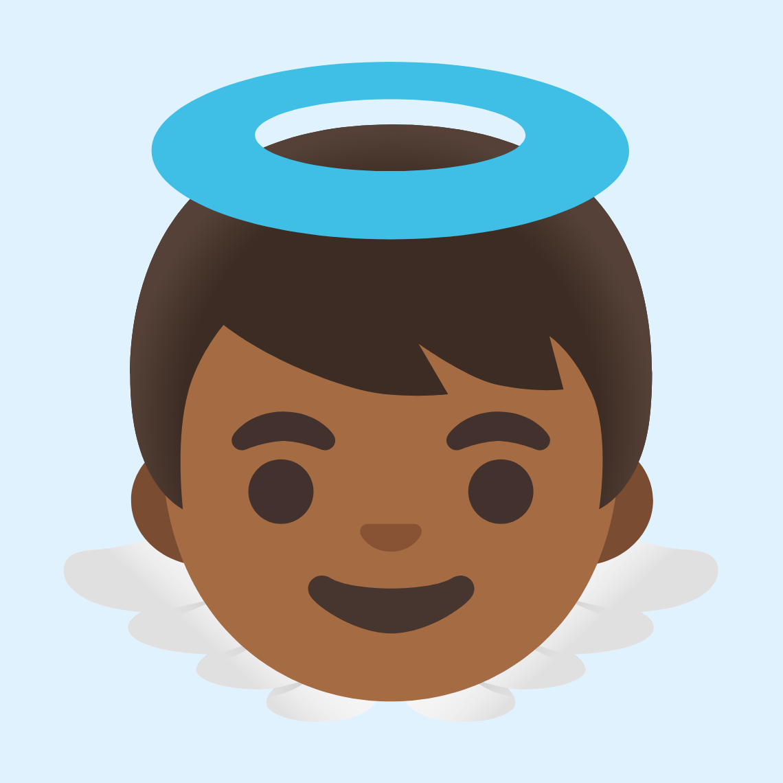 👼🏾 Beba anđeo: smeđa boja kože