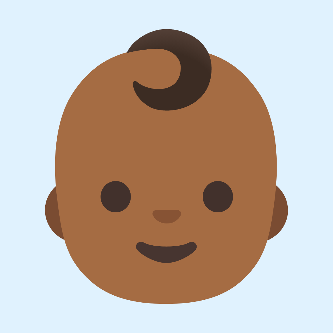 👶🏾 Beba: smeđa boja kože