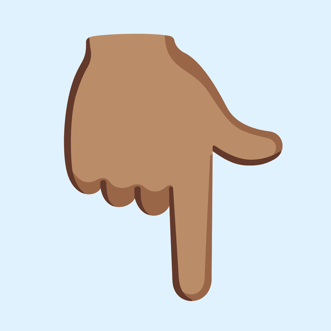 ππ½ Backhand index pointing down: medium skin tone