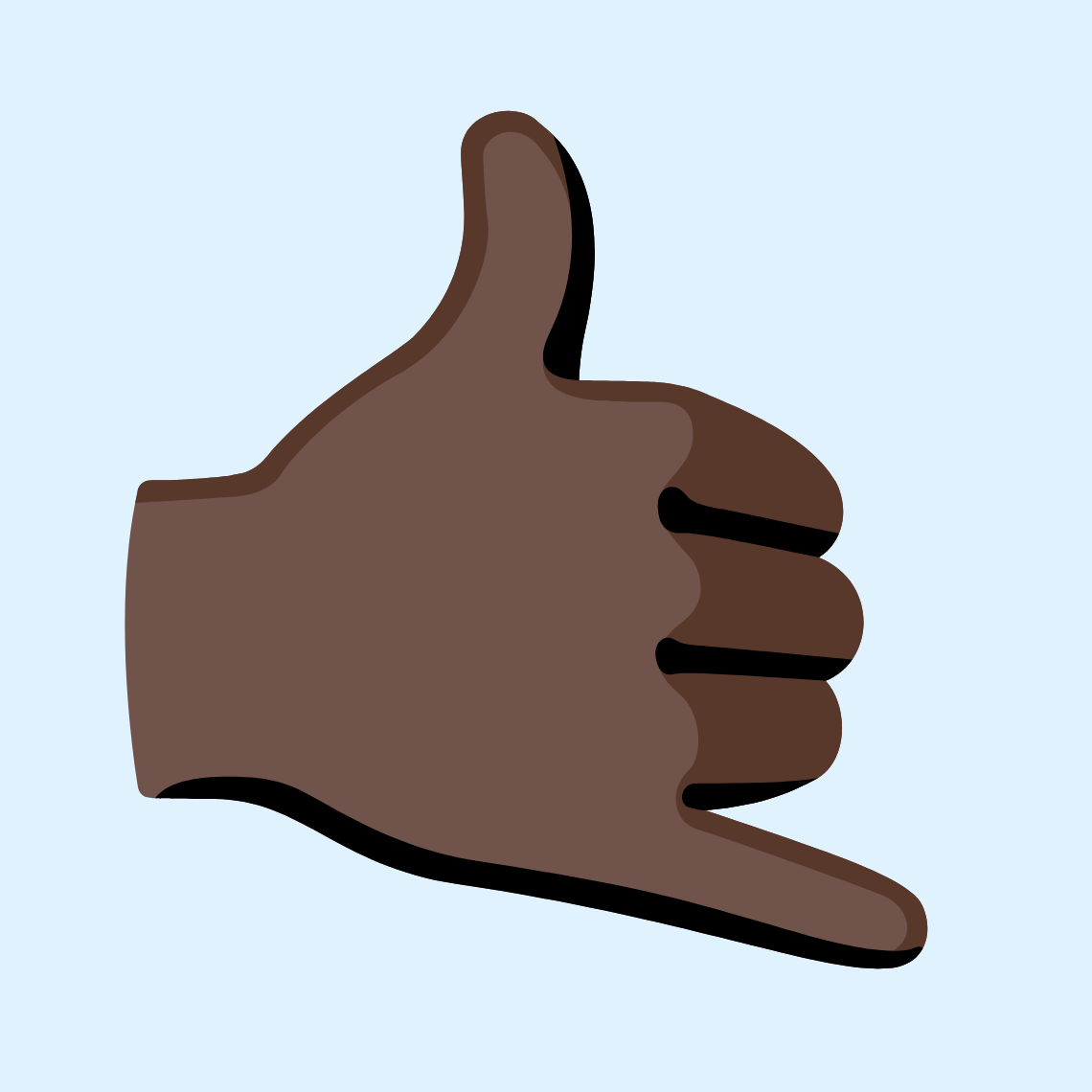 π€πΏ Call me hand: dark skin tone