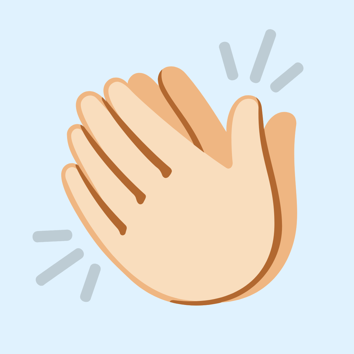 ππ» Clapping hands: light skin tone