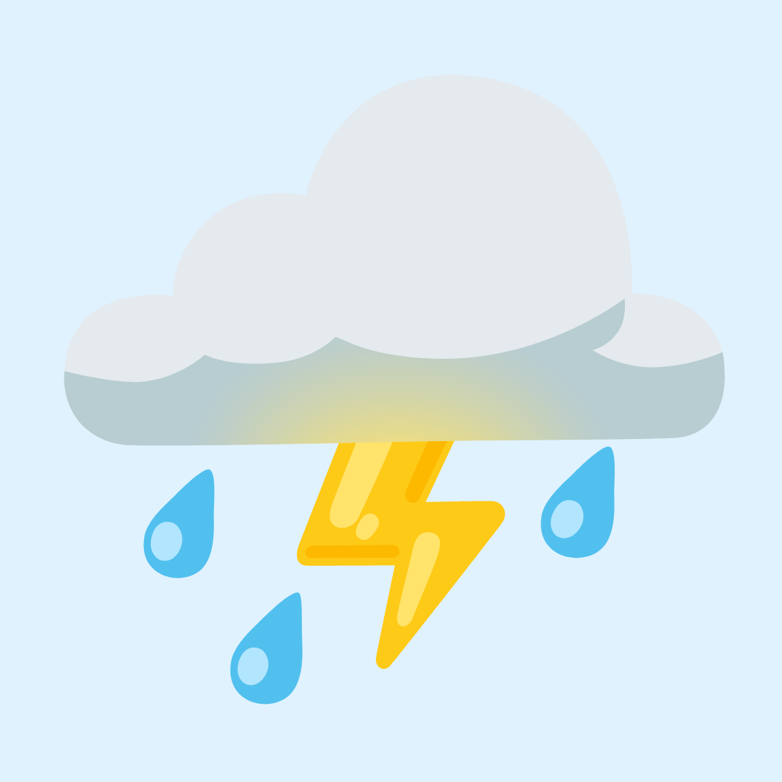 ⛈️ Cloud with lightning and rain