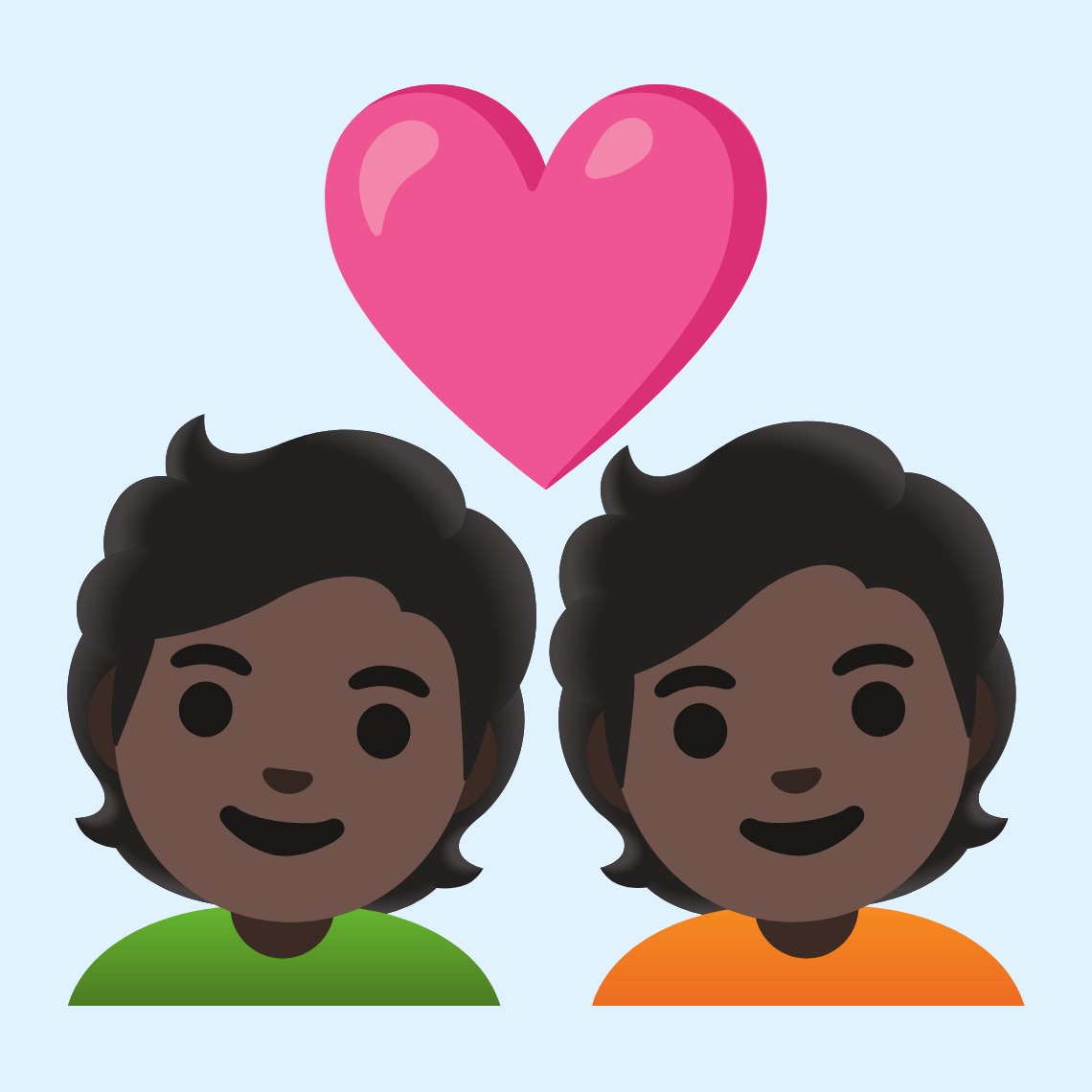 ππΏ Couple with heart: dark skin tone