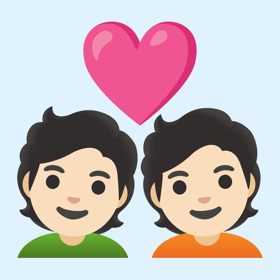 ππ» Couple with heart: light skin tone