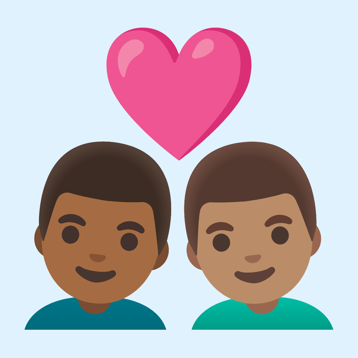 π¨πΎββ€οΈβπ¨π½ Couple with heart: man, man, medium-dark skin tone, medium skin tone