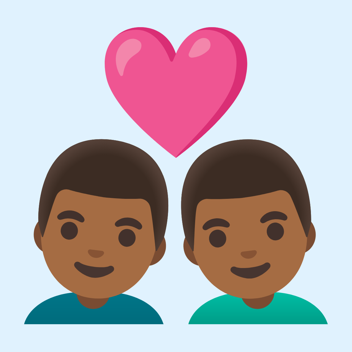 π¨πΎββ€οΈβπ¨πΎ Couple with heart: man, man, medium-dark skin tone