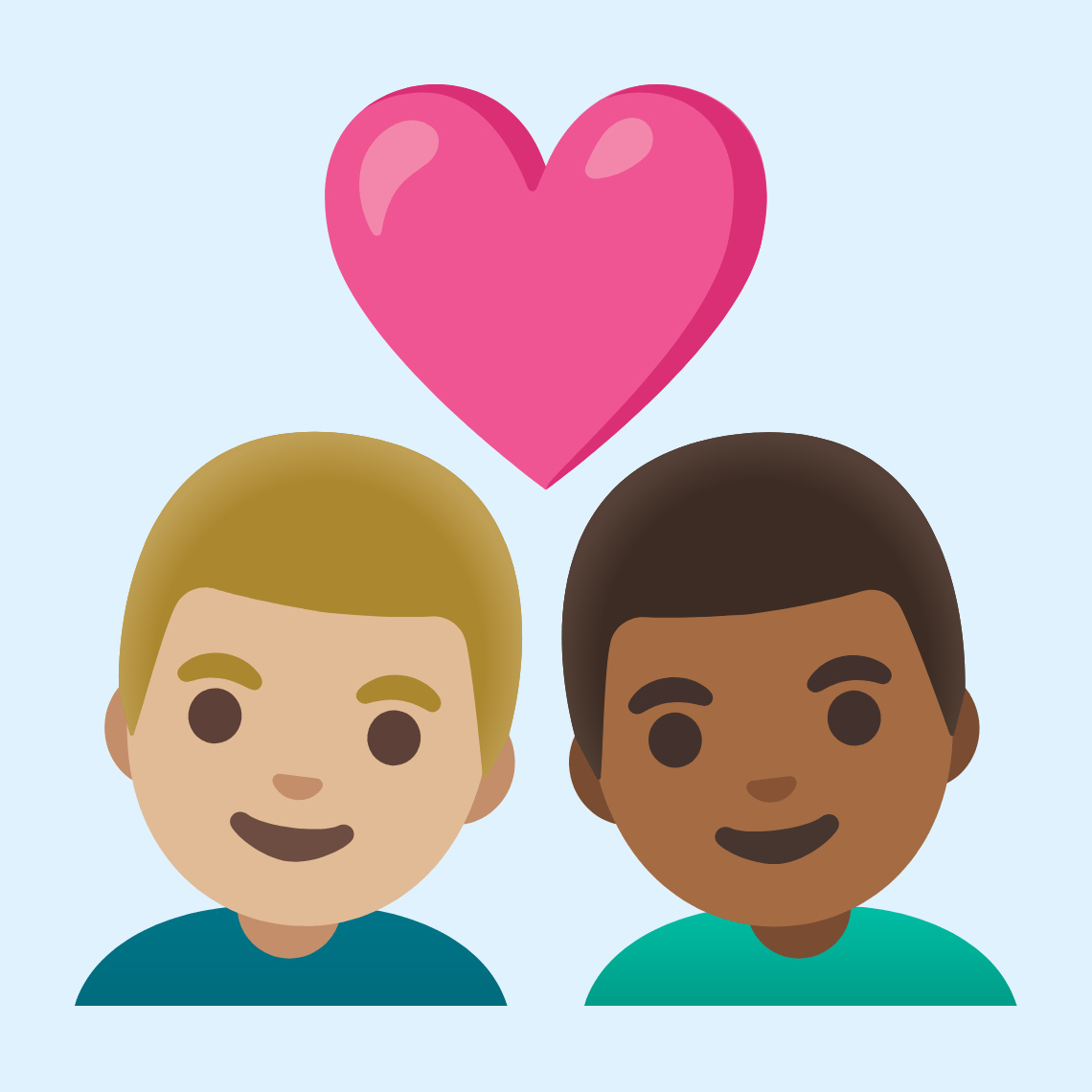 π¨πΌββ€οΈβπ¨πΎ Couple with heart: man, man, medium-light skin tone, medium-dark skin tone