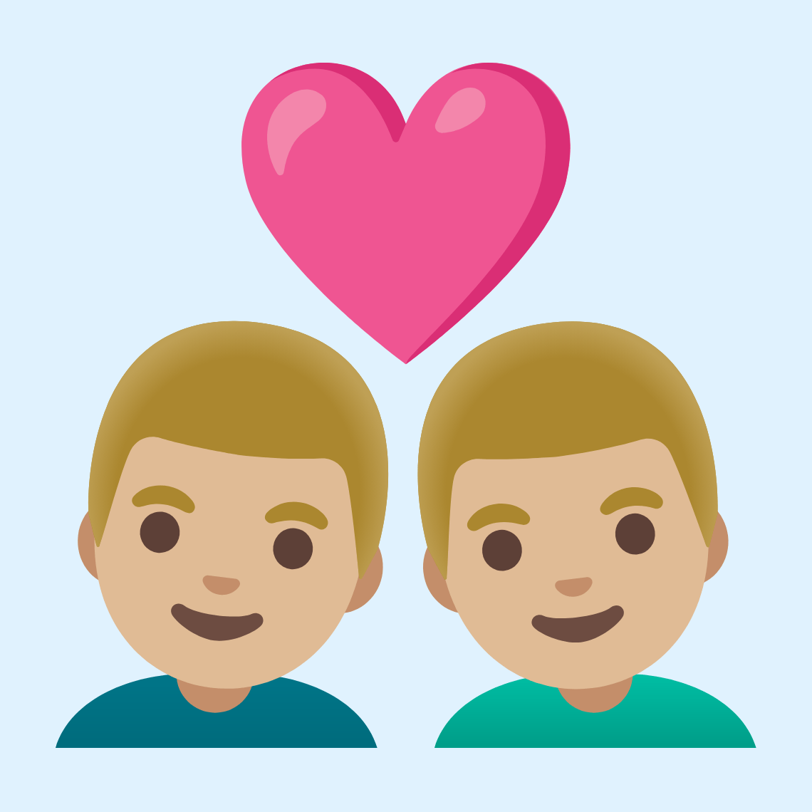 π¨πΌββ€οΈβπ¨πΌ Couple with heart: man, man, medium-light skin tone
