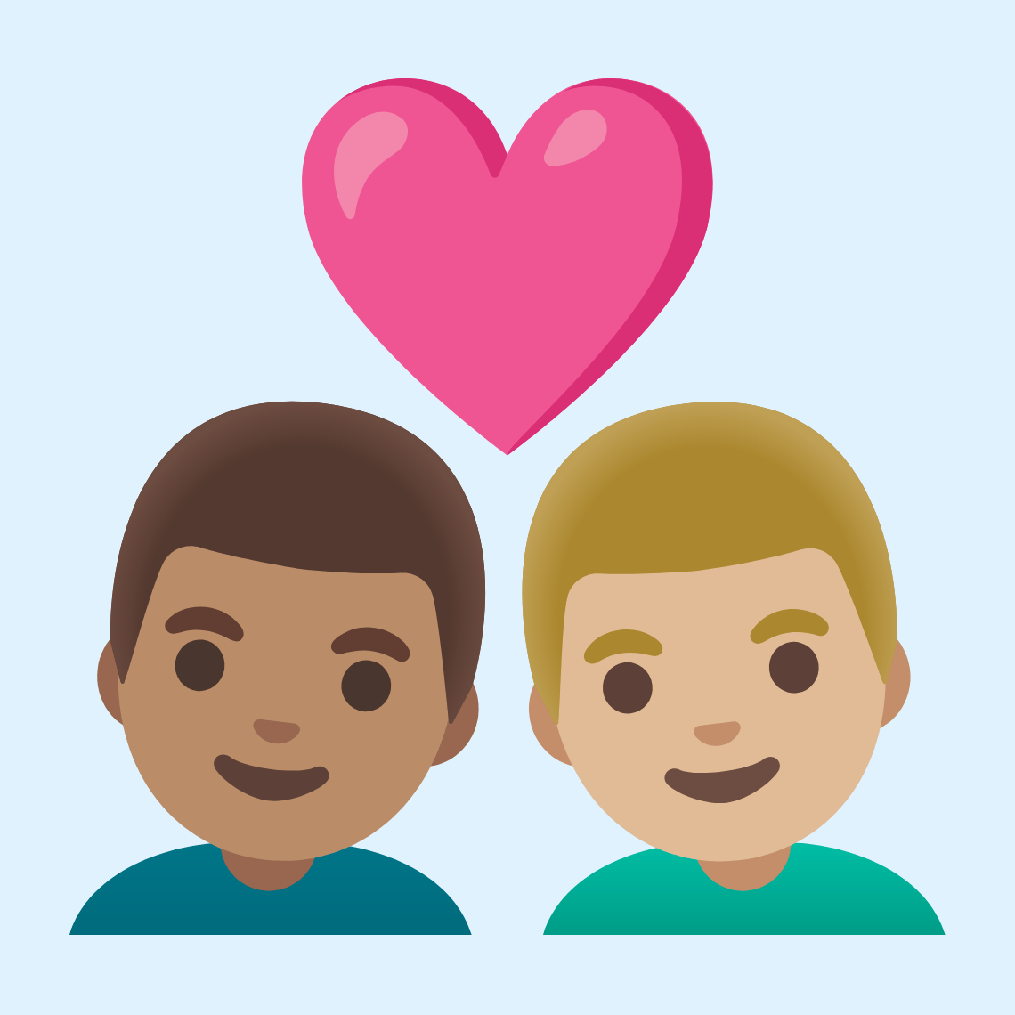 π¨π½ββ€οΈβπ¨πΌ Couple with heart: man, man, medium skin tone, medium-light skin tone