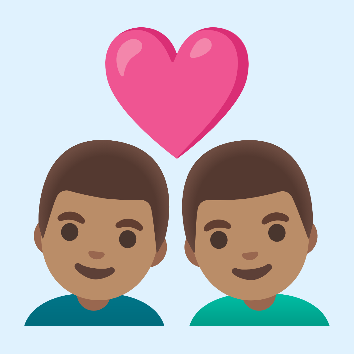 π¨π½ββ€οΈβπ¨π½ Couple with heart: man, man, medium skin tone