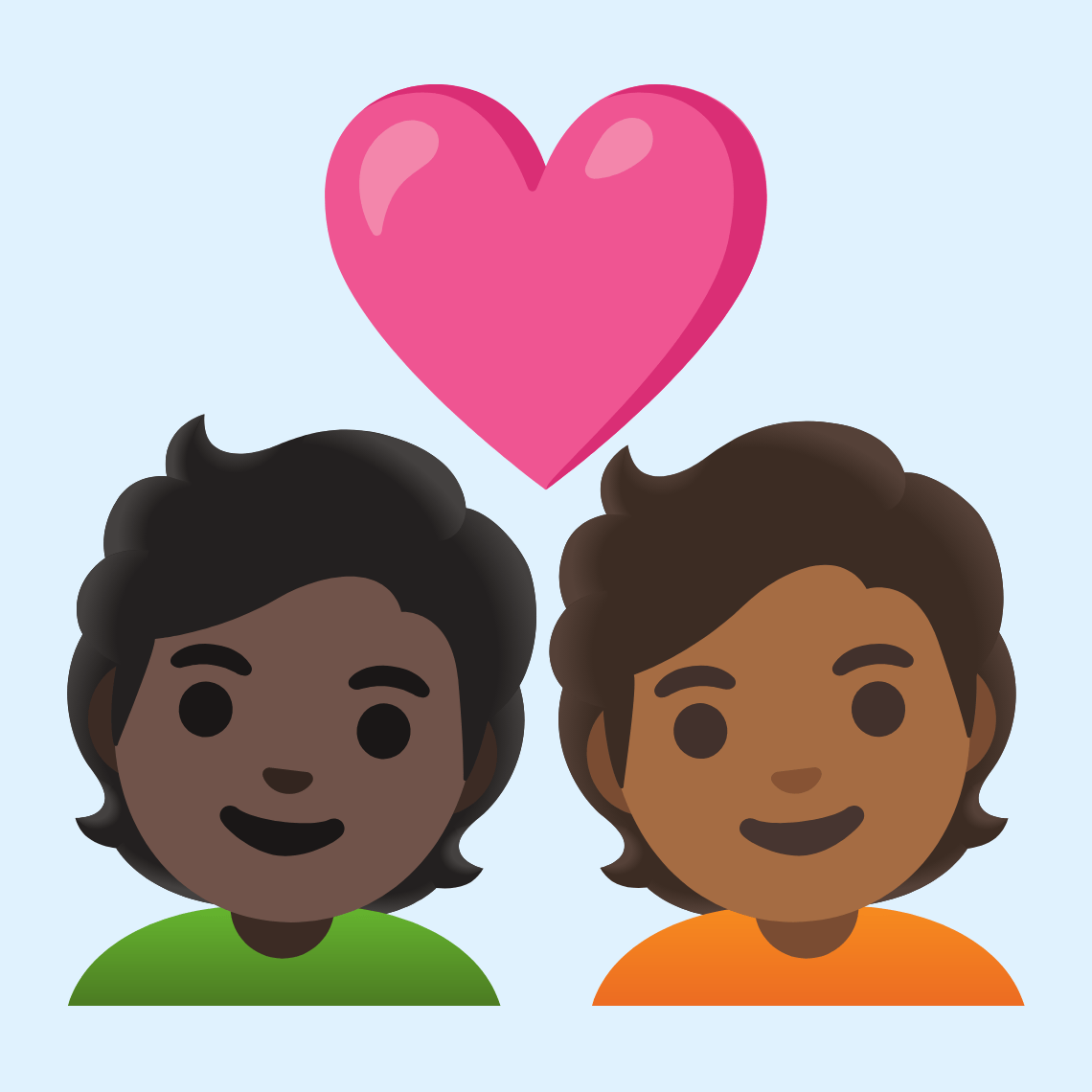 π§πΏββ€οΈβπ§πΎ Couple with heart: person, person, dark skin tone, medium-dark skin tone