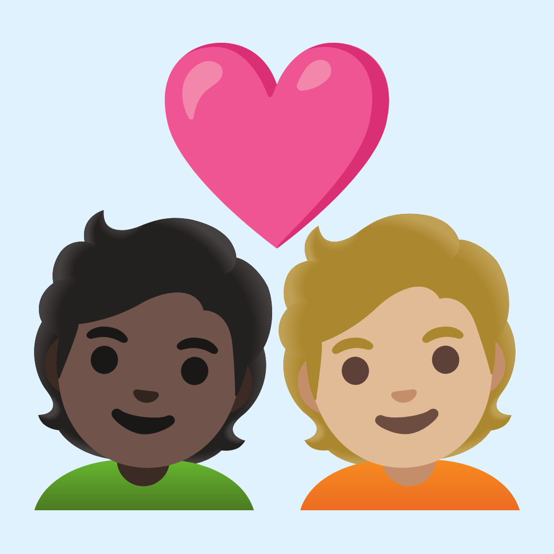 π§πΏββ€οΈβπ§πΌ Couple with heart: person, person, dark skin tone, medium-light skin tone