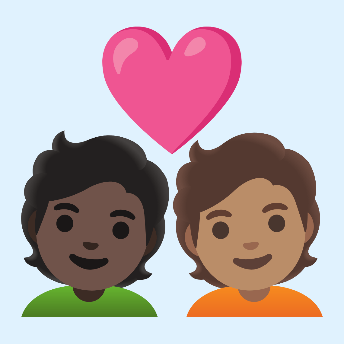 π§πΏββ€οΈβπ§π½ Couple with heart: person, person, dark skin tone, medium skin tone