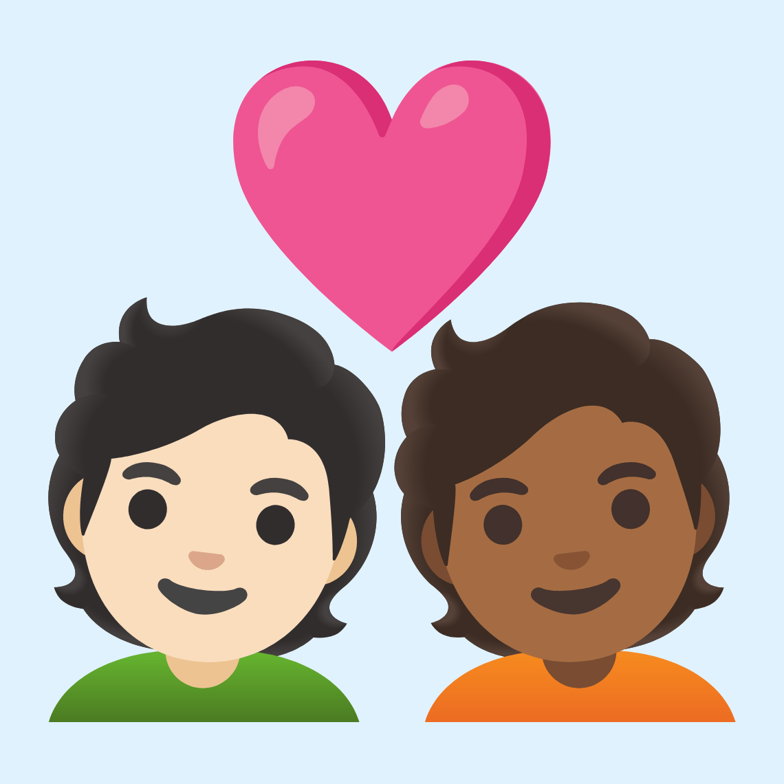 π§π»ββ€οΈβπ§πΎ Couple with heart: person, person, light skin tone, medium-dark skin tone