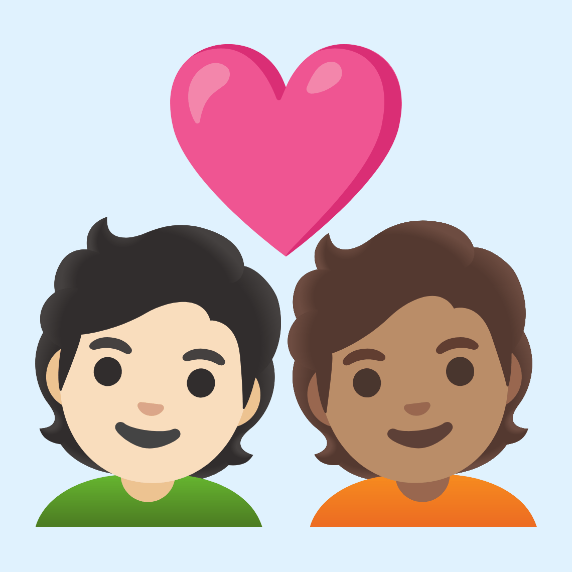 π§π»ββ€οΈβπ§π½ Couple with heart: person, person, light skin tone, medium skin tone
