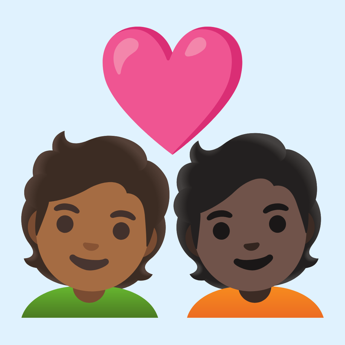 π§πΎββ€οΈβπ§πΏ Couple with heart: person, person, medium-dark skin tone, dark skin tone