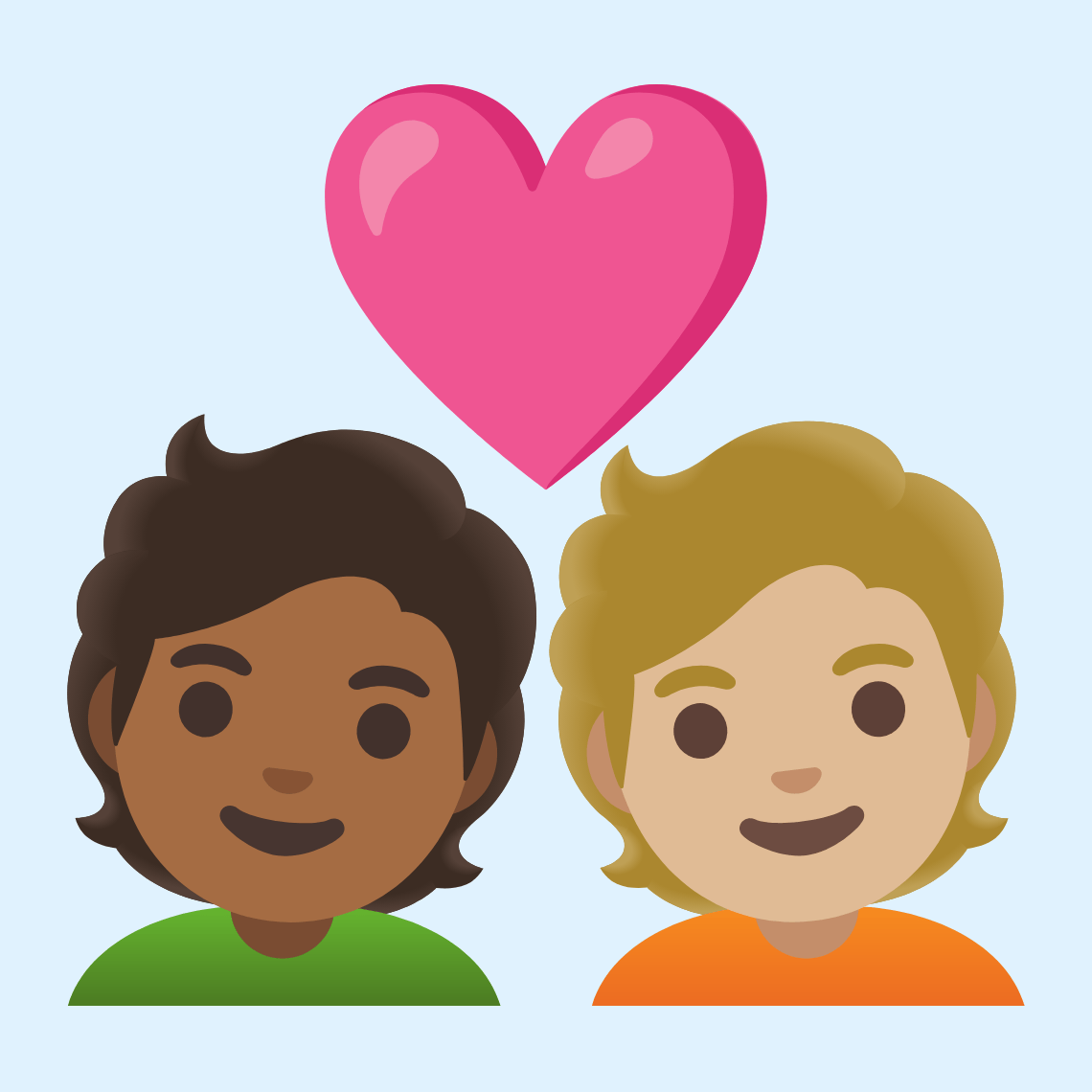 π§πΎββ€οΈβπ§πΌ Couple with heart: person, person, medium-dark skin tone, medium-light skin tone