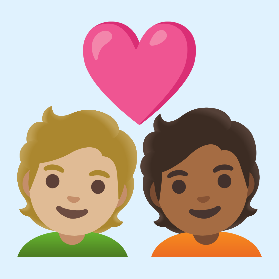 π§πΌββ€οΈβπ§πΎ Couple with heart: person, person, medium-light skin tone, medium-dark skin tone