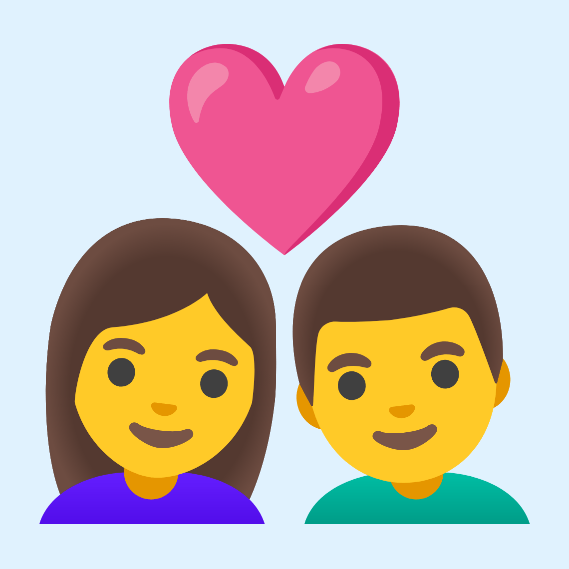 π©ββ€οΈβπ¨ Couple with heart: woman, man