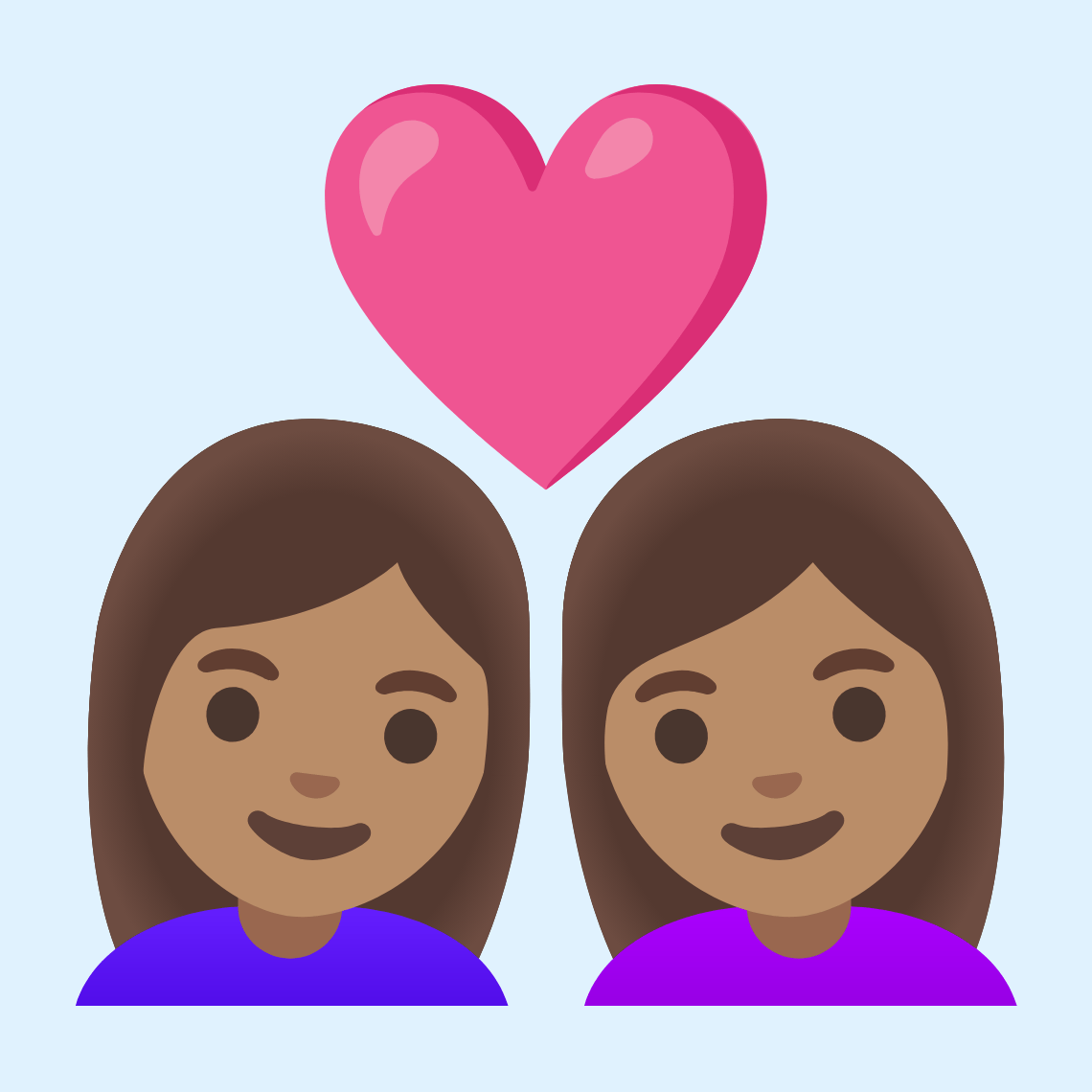 π©π½ββ€οΈβπ©π½ Couple with heart: woman, woman, medium skin tone