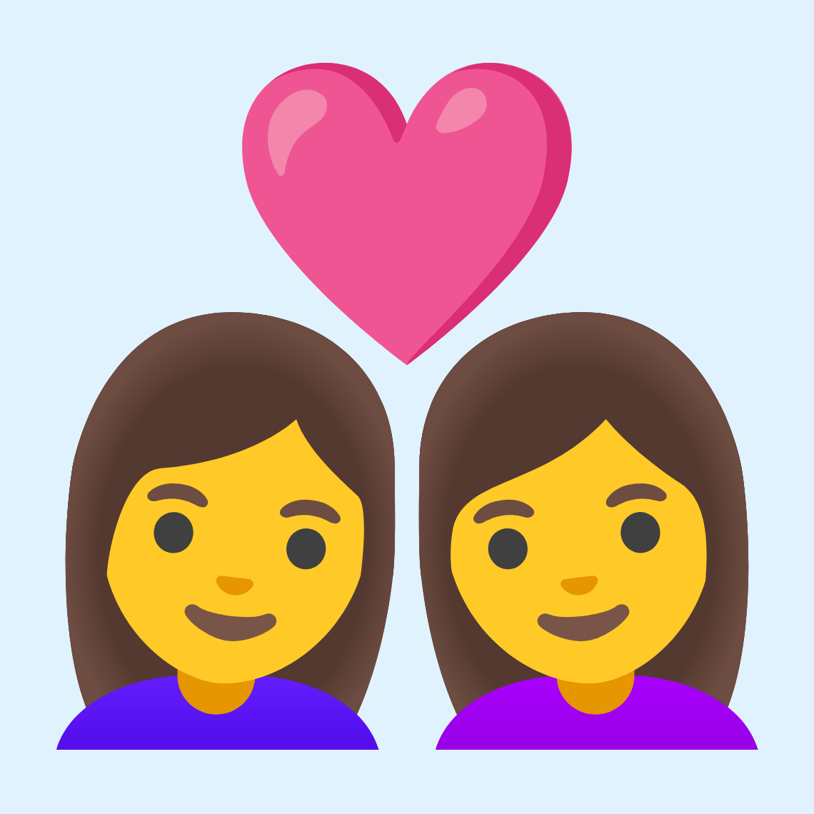 👩‍❤️‍👩 Couple with heart: woman, woman