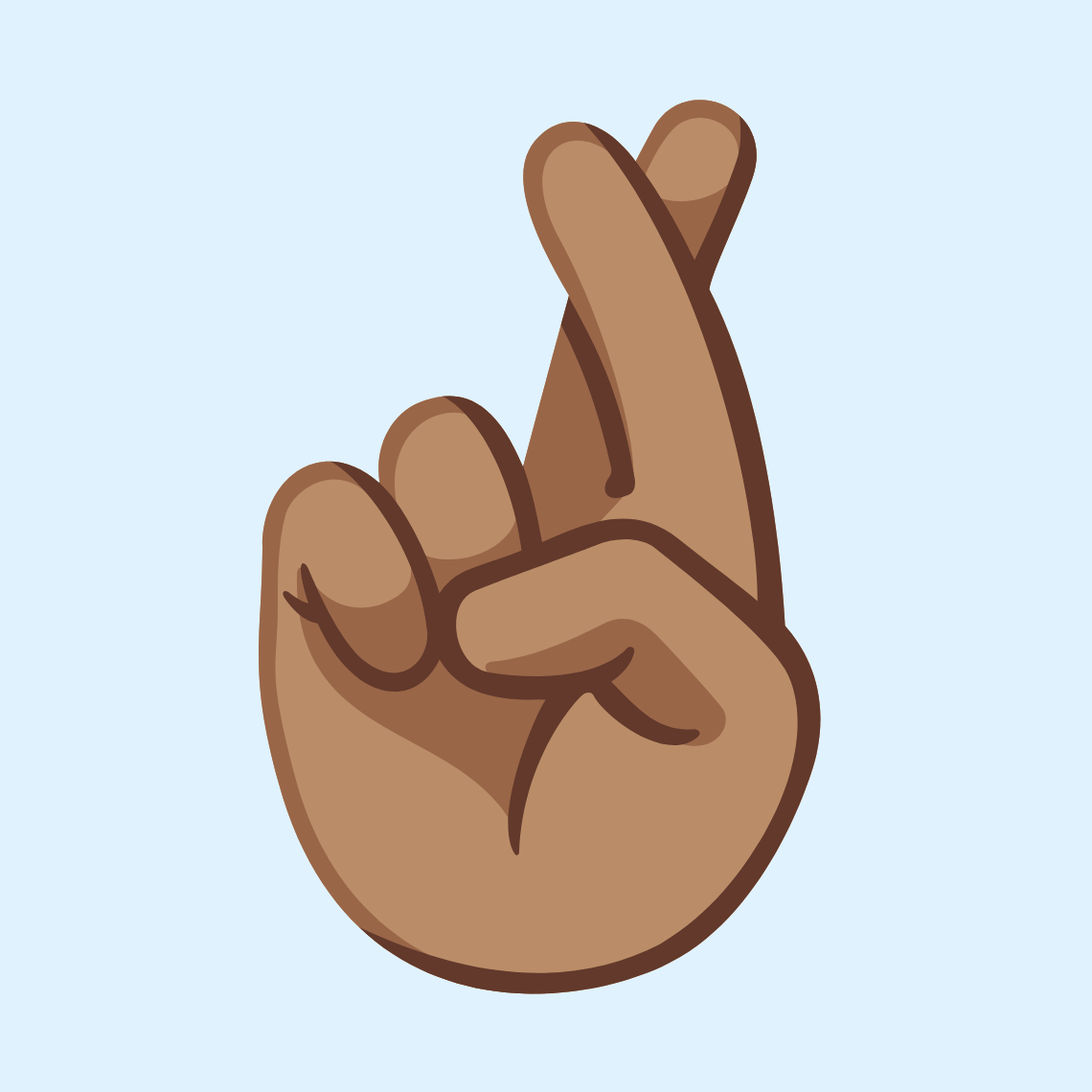 🤞🏽 Crossed fingers: medium skin tone