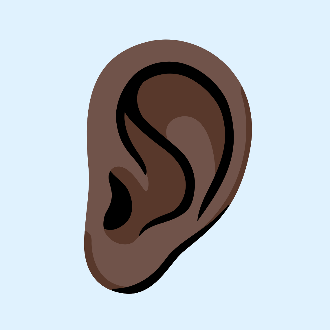 ππΏ Ear: dark skin tone