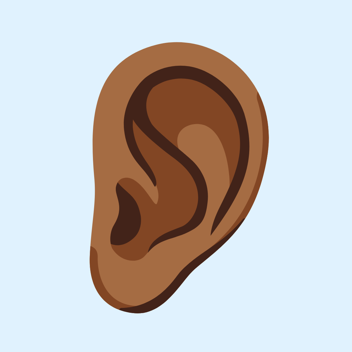 👂🏾 Uho: smeđa boja kože