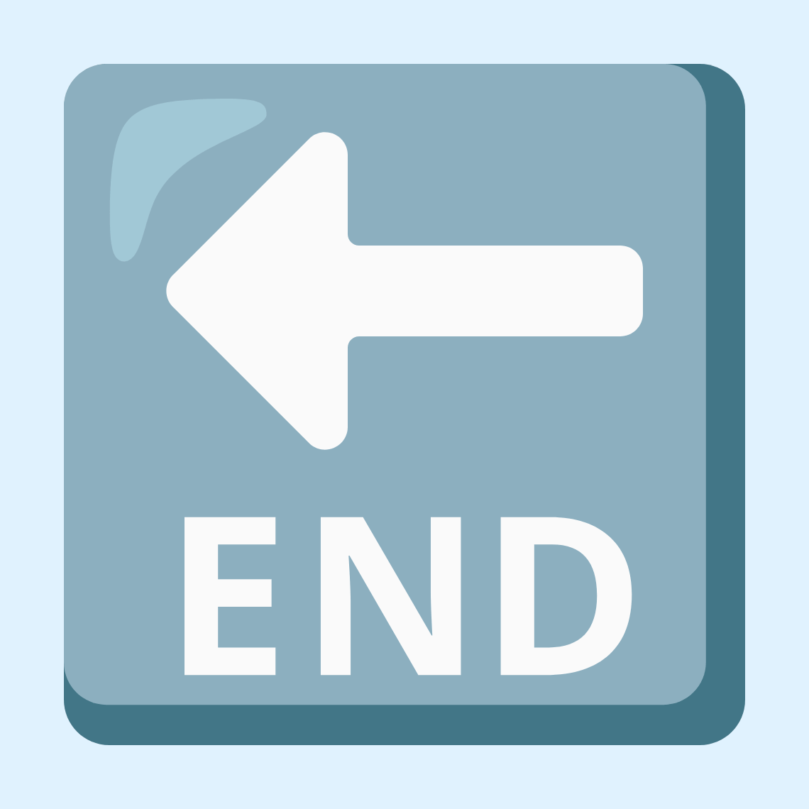 🔚 Strelica s natpisom "end"