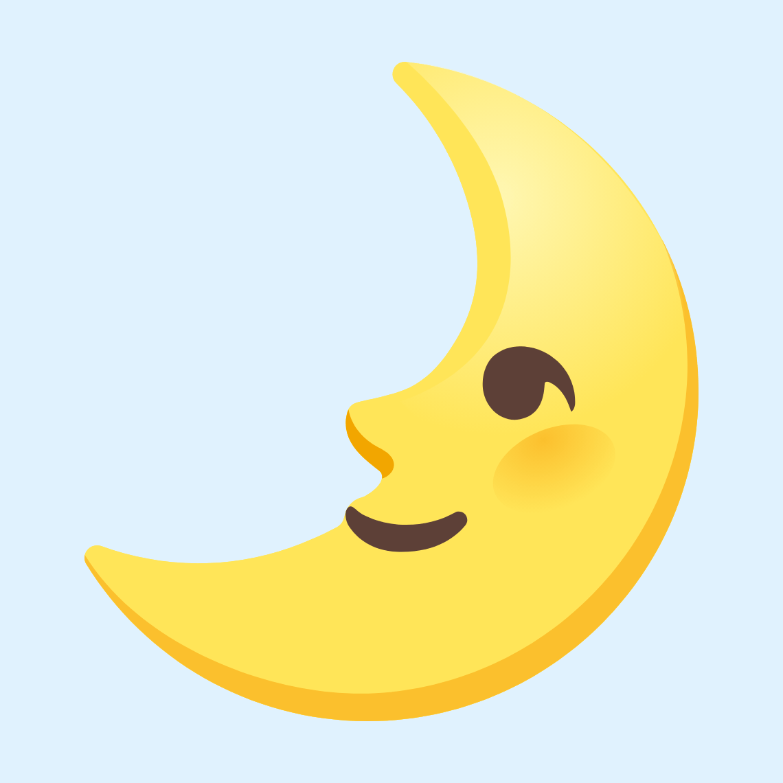 π First quarter moon face