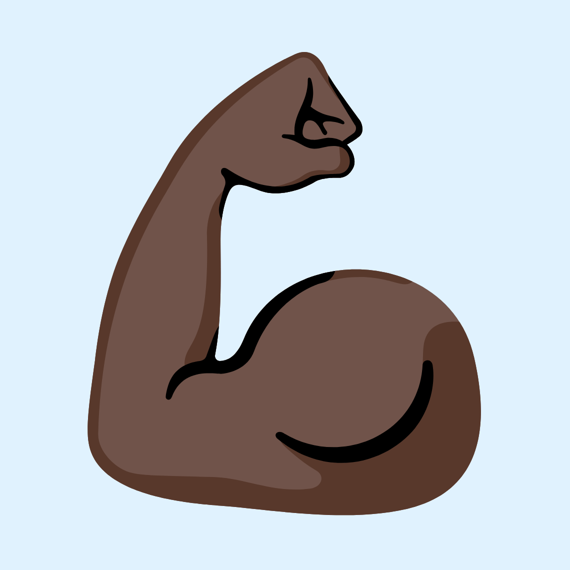 πͺπΏ Flexed biceps: dark skin tone