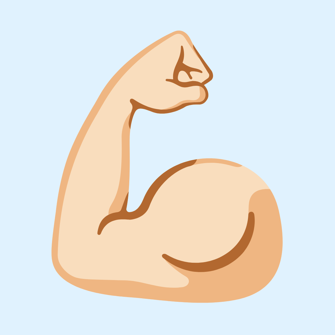 πͺπ» Flexed biceps: light skin tone