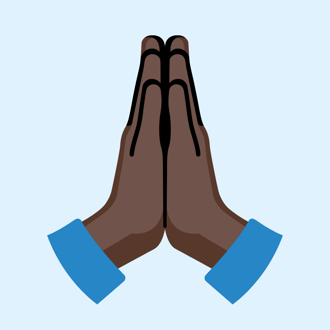 ππΏ Folded hands: dark skin tone