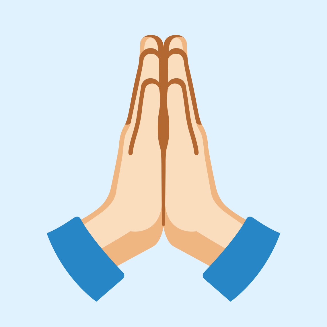 ππ» Folded hands: light skin tone