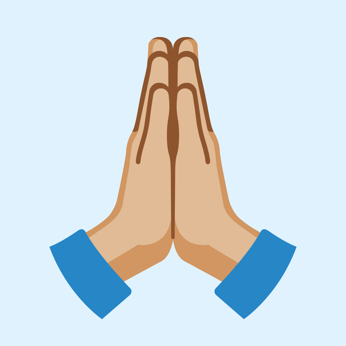 ππΌ Folded hands: medium-light skin tone