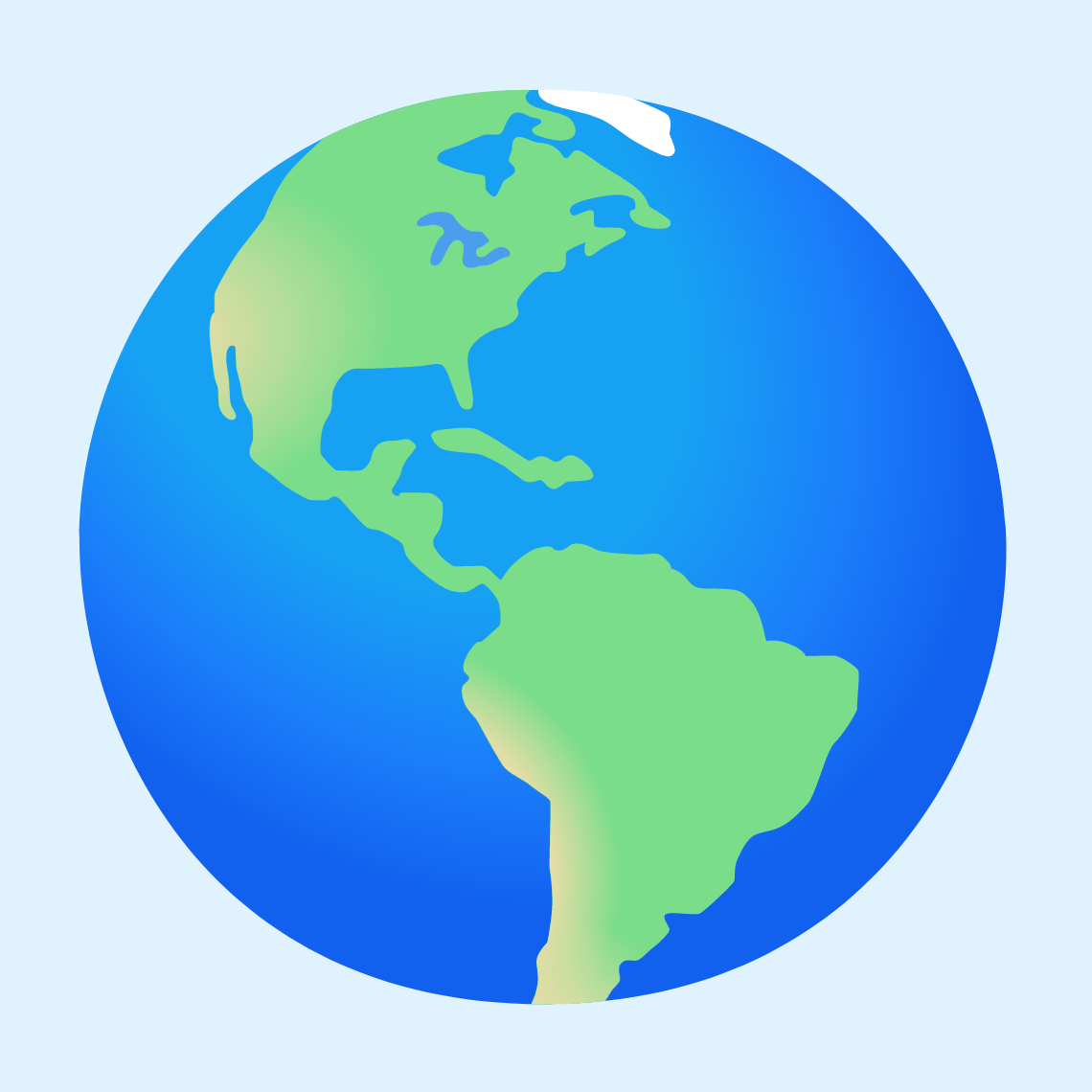 π Globe showing Americas