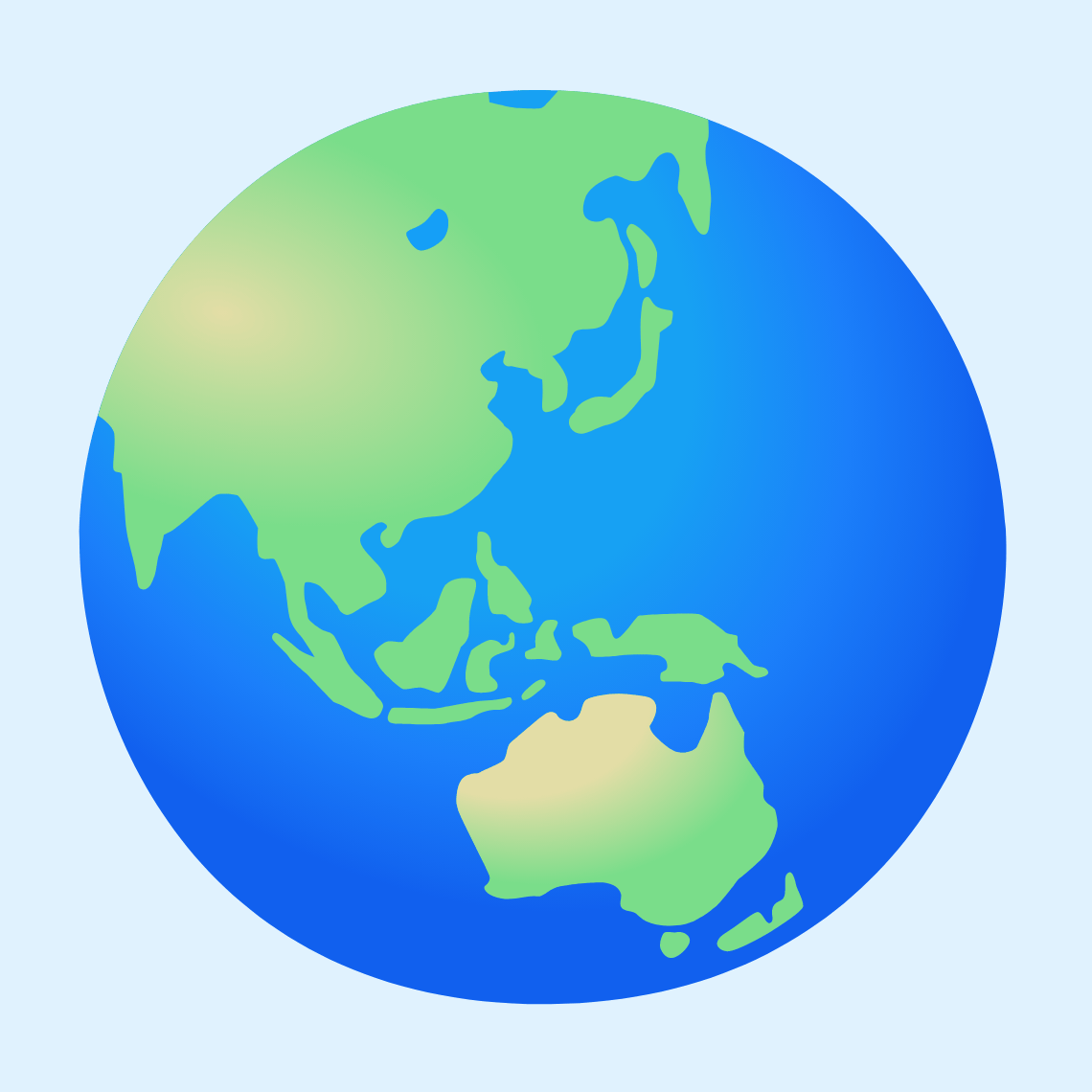 π Globe showing Asia-Australia