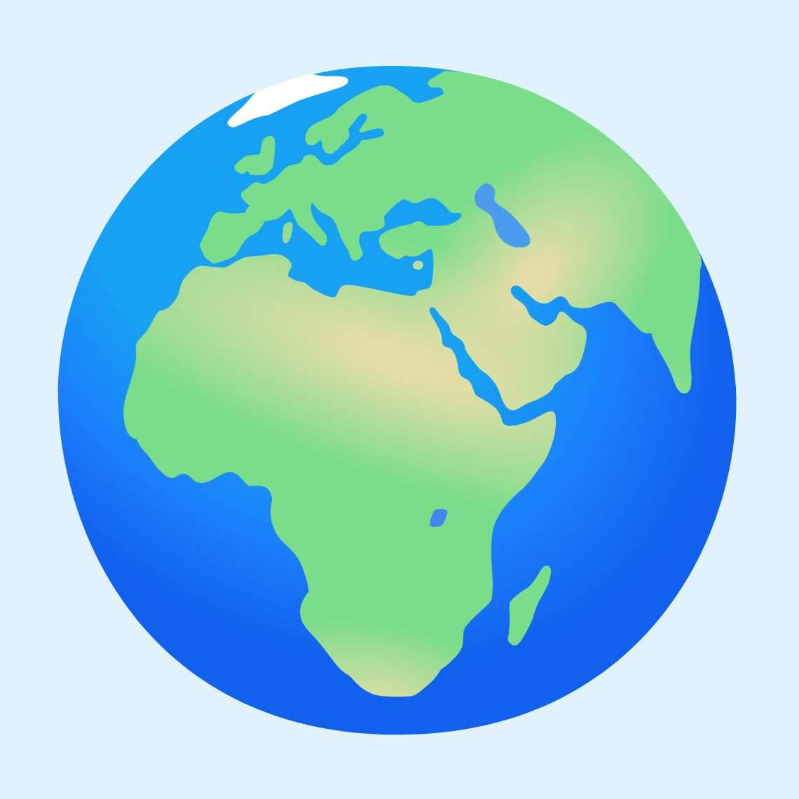 π Globe showing Europe-Africa