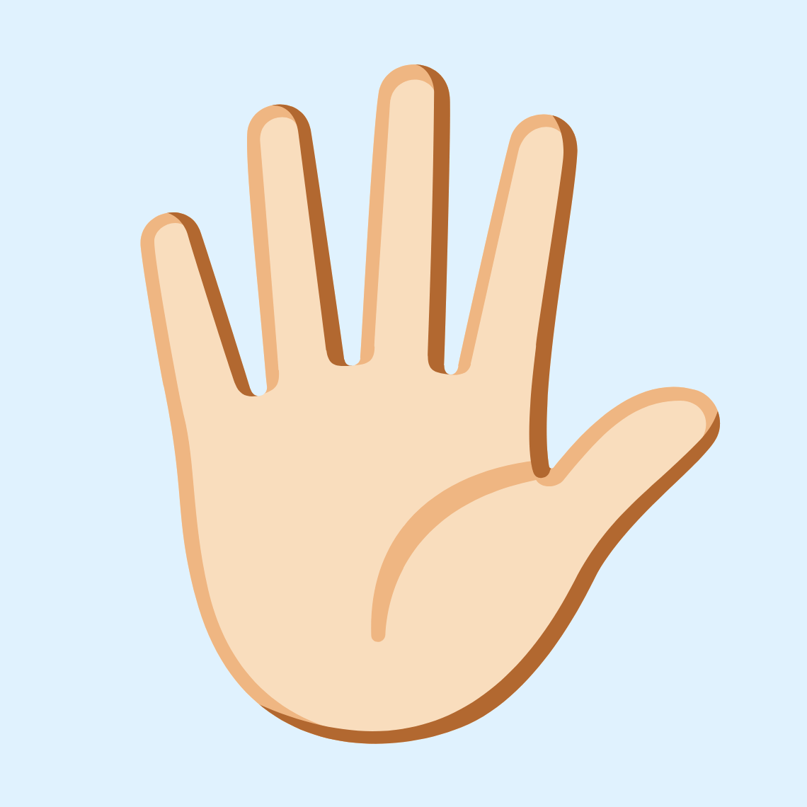 ππ» Hand with fingers splayed: light skin tone