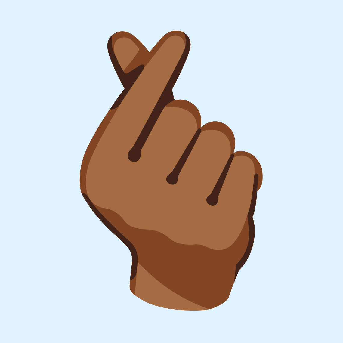π«°πΎ Hand with index finger and thumb crossed: medium-dark skin tone