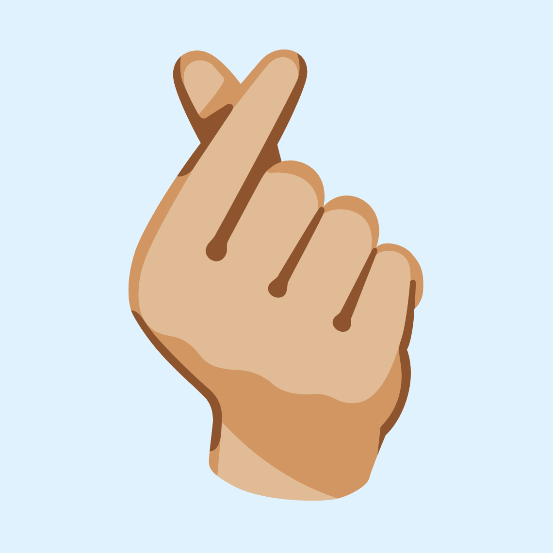 π«°πΌ Hand with index finger and thumb crossed: medium-light skin tone