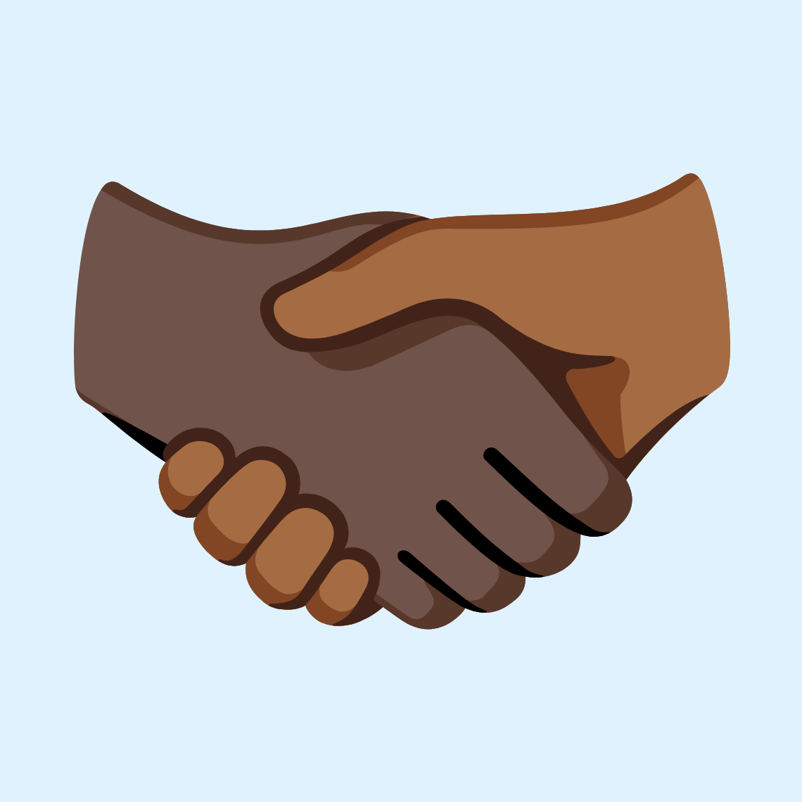 🫱🏿‍🫲🏾 Handshake: dark skin tone, medium-dark skin tone
