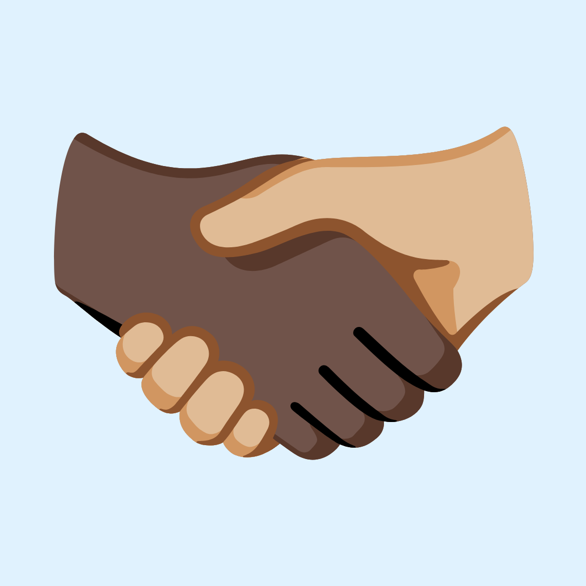 🫱🏿‍🫲🏼 Handshake: dark skin tone, medium-light skin tone