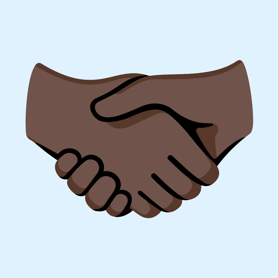 🤝🏿 Rukovanje: tamno smeđa boja kože