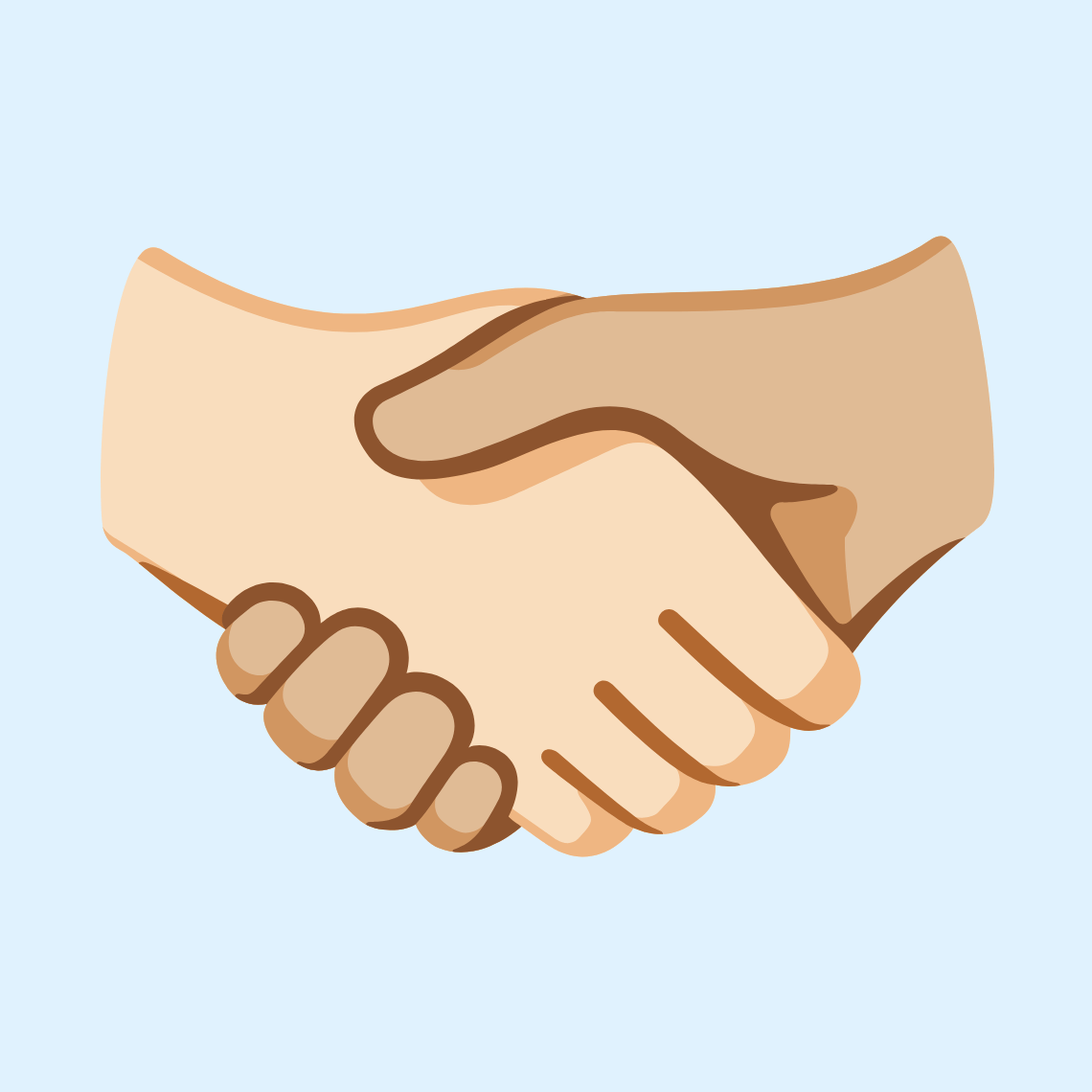 🫱🏻‍🫲🏼 Handshake: light skin tone, medium-light skin tone