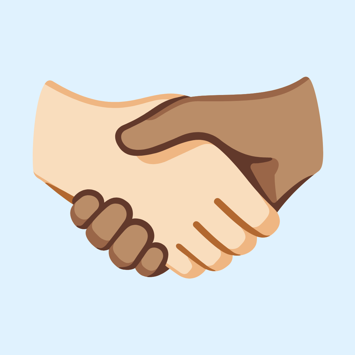 🫱🏻‍🫲🏽 Handshake: light skin tone, medium skin tone