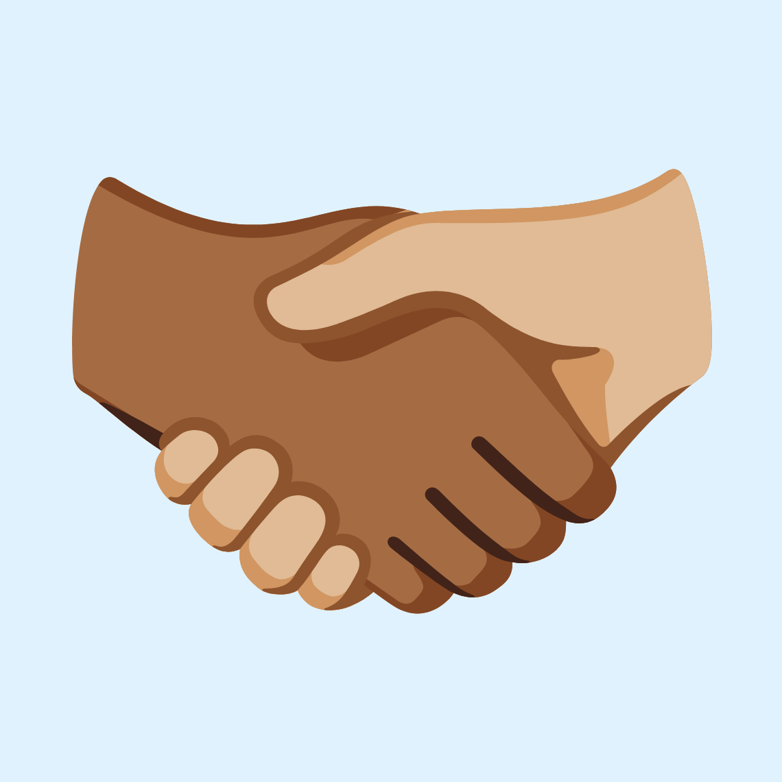 🫱🏾‍🫲🏼 Handshake: medium-dark skin tone, medium-light skin tone