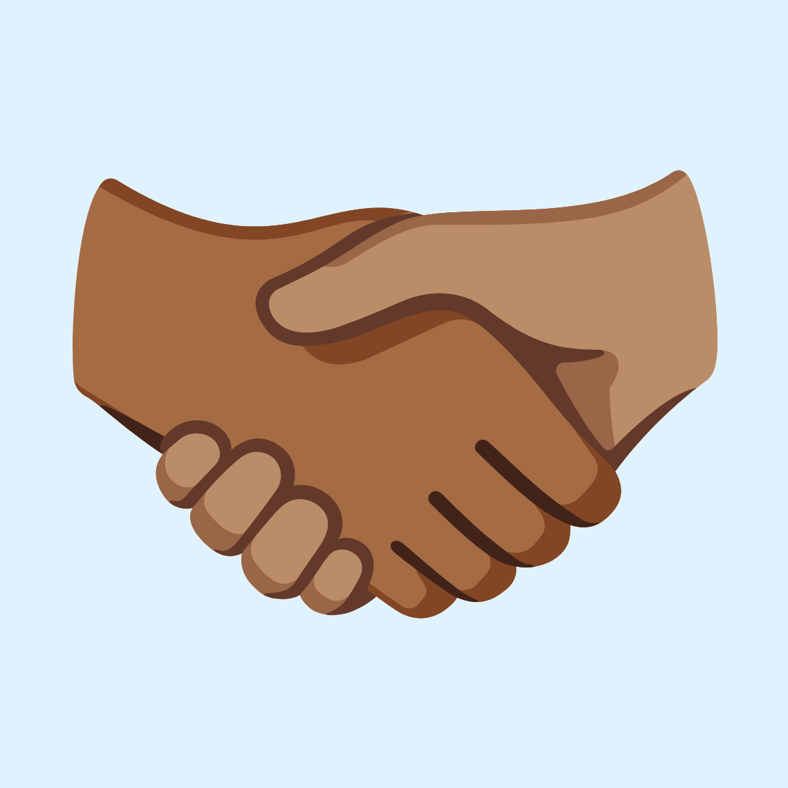 🫱🏾‍🫲🏽 Handshake: medium-dark skin tone, medium skin tone