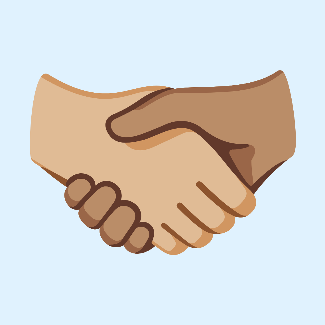 π«±πΌβπ«²π½ Handshake: medium-light skin tone, medium skin tone